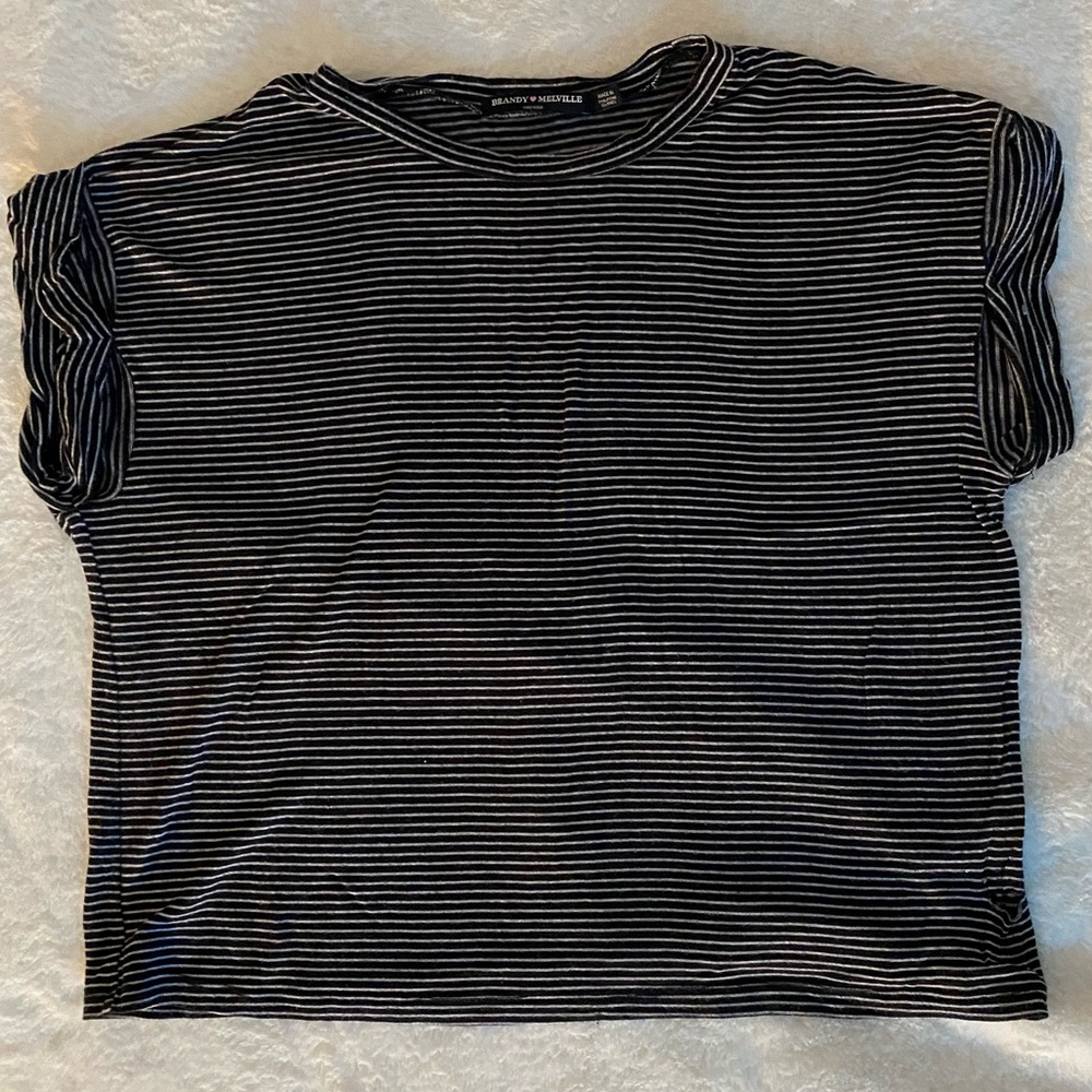 Brandy Melville black and white striped shirt